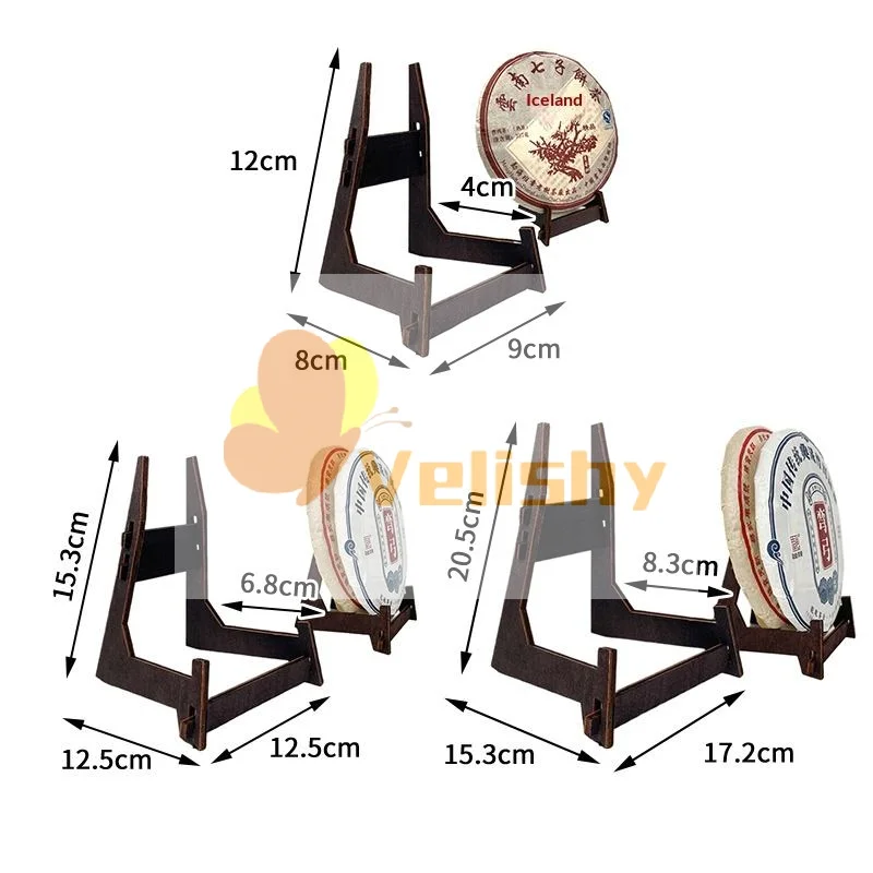 Brown Wooden Display Stand Desktop Display Stand Vintage Wooden Plate Stand Multi-purpose Picture Display Holder For Home Decor