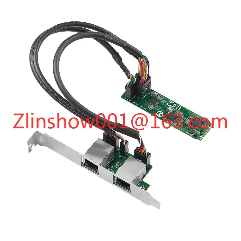 M.2 Dual Port Lan Card Wired 2.5 Gigabit Ngff B Key m Key Ethernet Desktop Computer Card for PXE