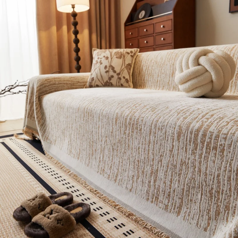 

Простой роскошный чехол для дивана из синели, четыре сезона, противоскользящий, пыленепроницаемый, для домашнего использования, мягкое, удобное украшение для гостиной