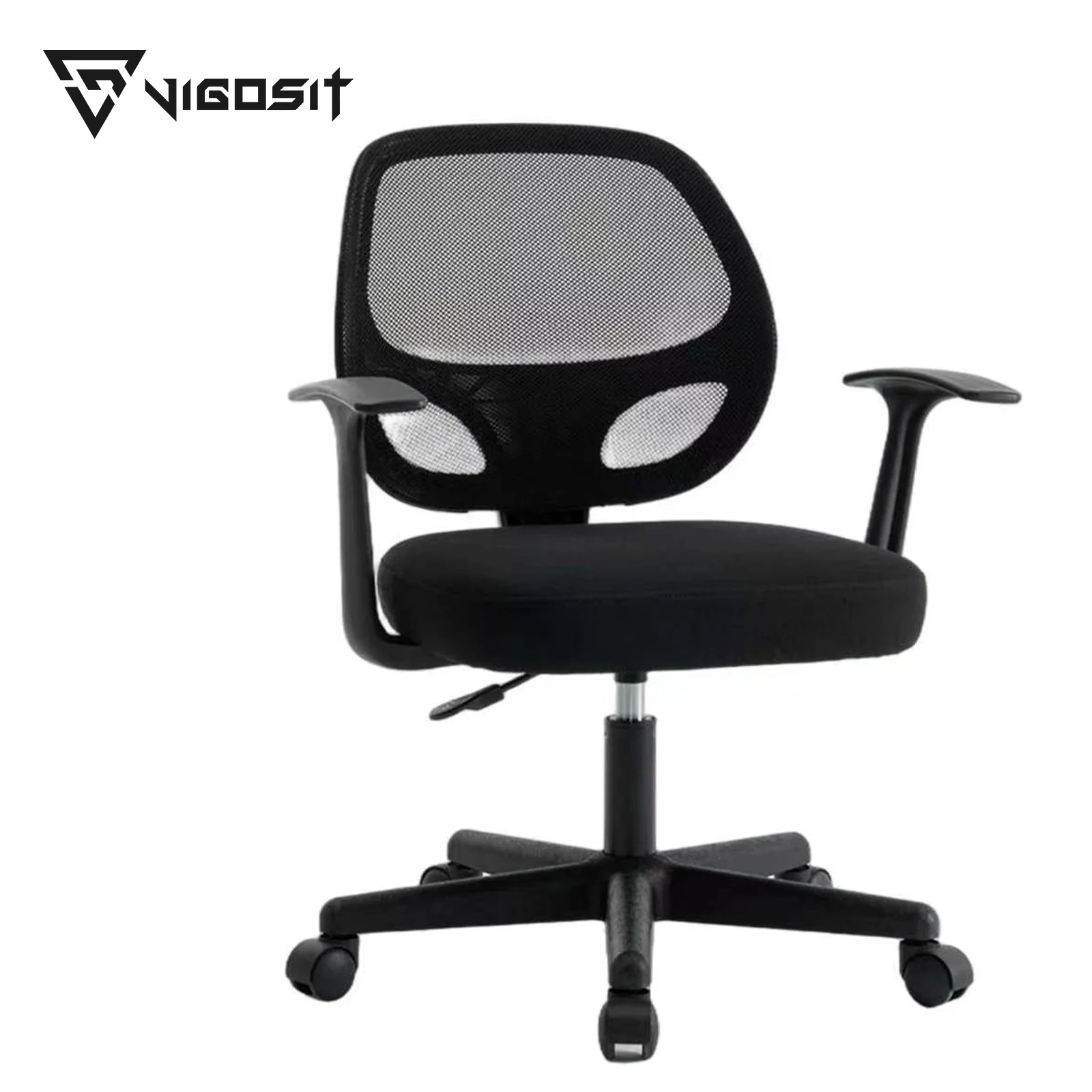 Silla de oficina ergonómica de malla Vigosit – Silla compacta para computadora con reposabrazos, silla giratoria ajustable para mujer