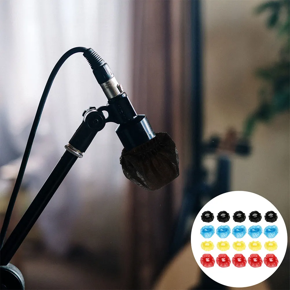 

120pcs Microphone Pop Filter Cover Anti-Splash Windproof Mic Sleeve Non-Woven Disposable For Studio Meeting Stage Ktv Home