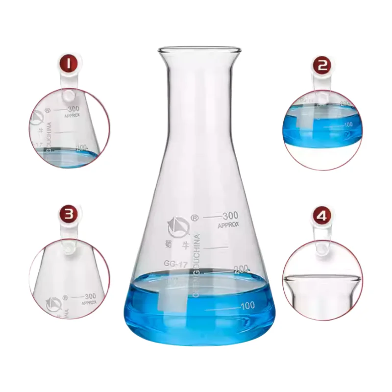 Треугольная колба из утолщенного стекла