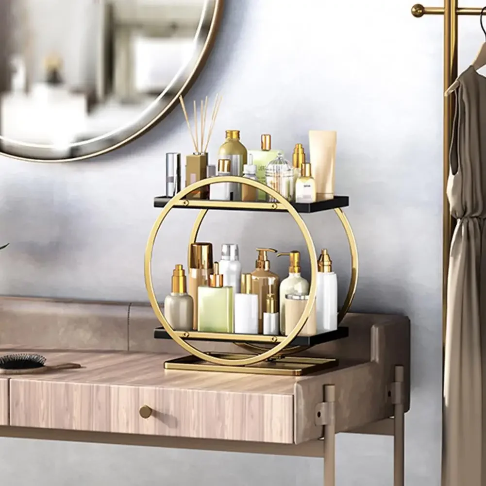 

Bathroom Storage Rack 2-tier Makeup Organizer 2-tier Bathroom Makeup Organizer with Capacity for Nail Polish Lipstick Storage
