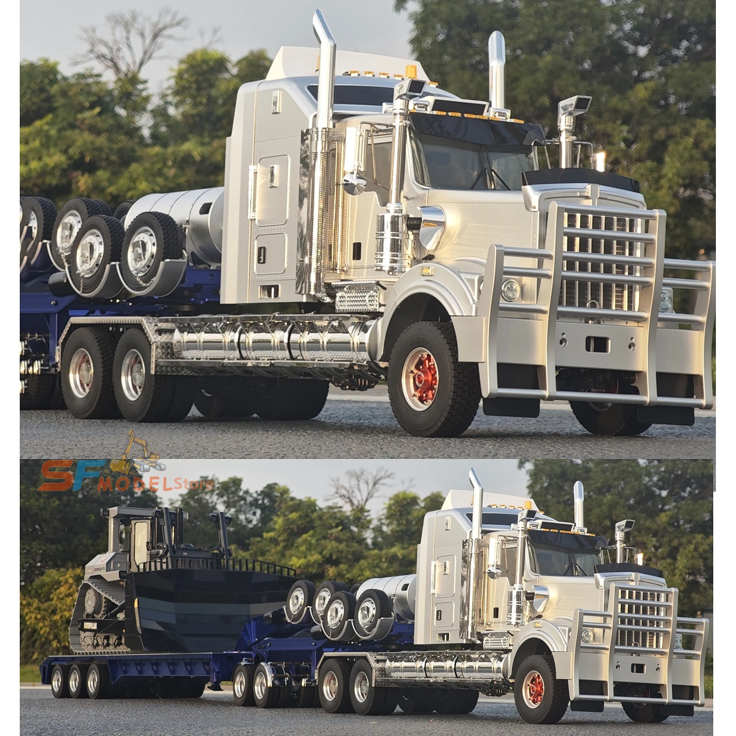 JDMODEL JDM-518K Metal RC Tractor Trailer 1/14 RC Tractor Trailer American Classic Road Truck RTR Remote Control Car Model Toy