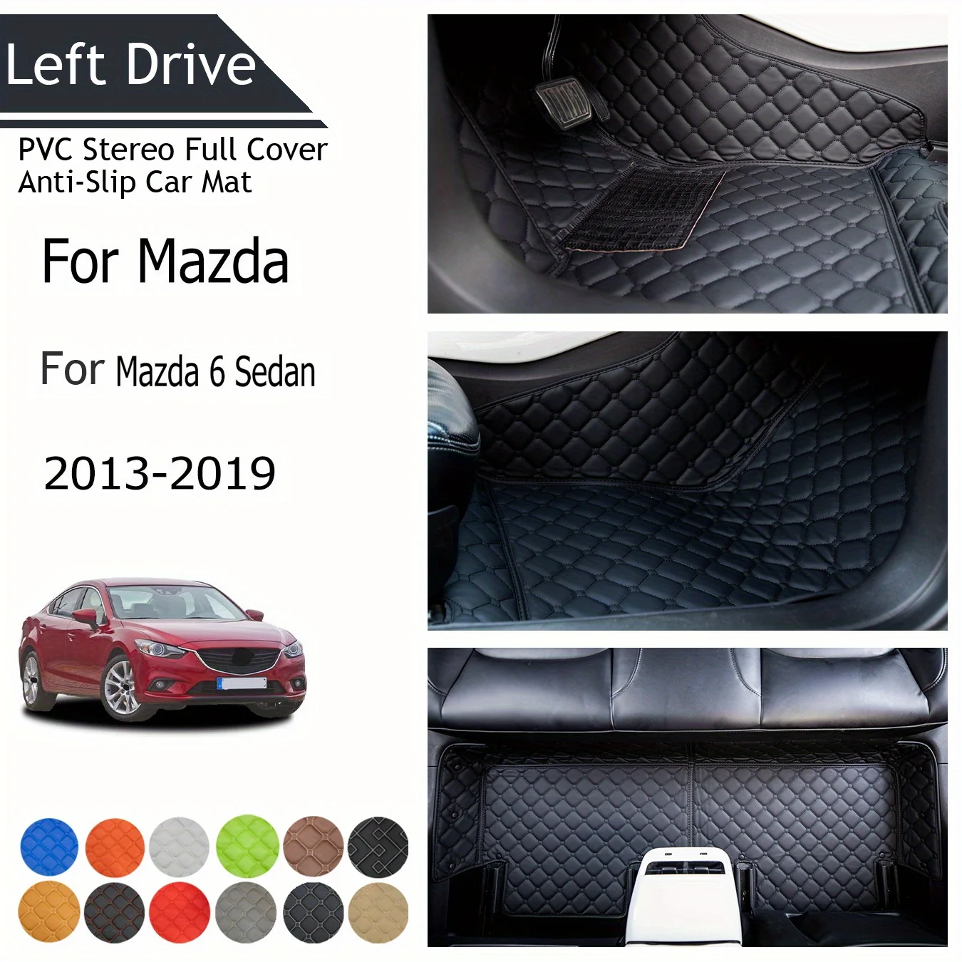 

【LHD】For Mazda For Mazda 6 Sedan 2013-2019 Three Layer PVC Stereo Full Cover Anti-Slip Car Mat Car Floor Mats Car Accessories