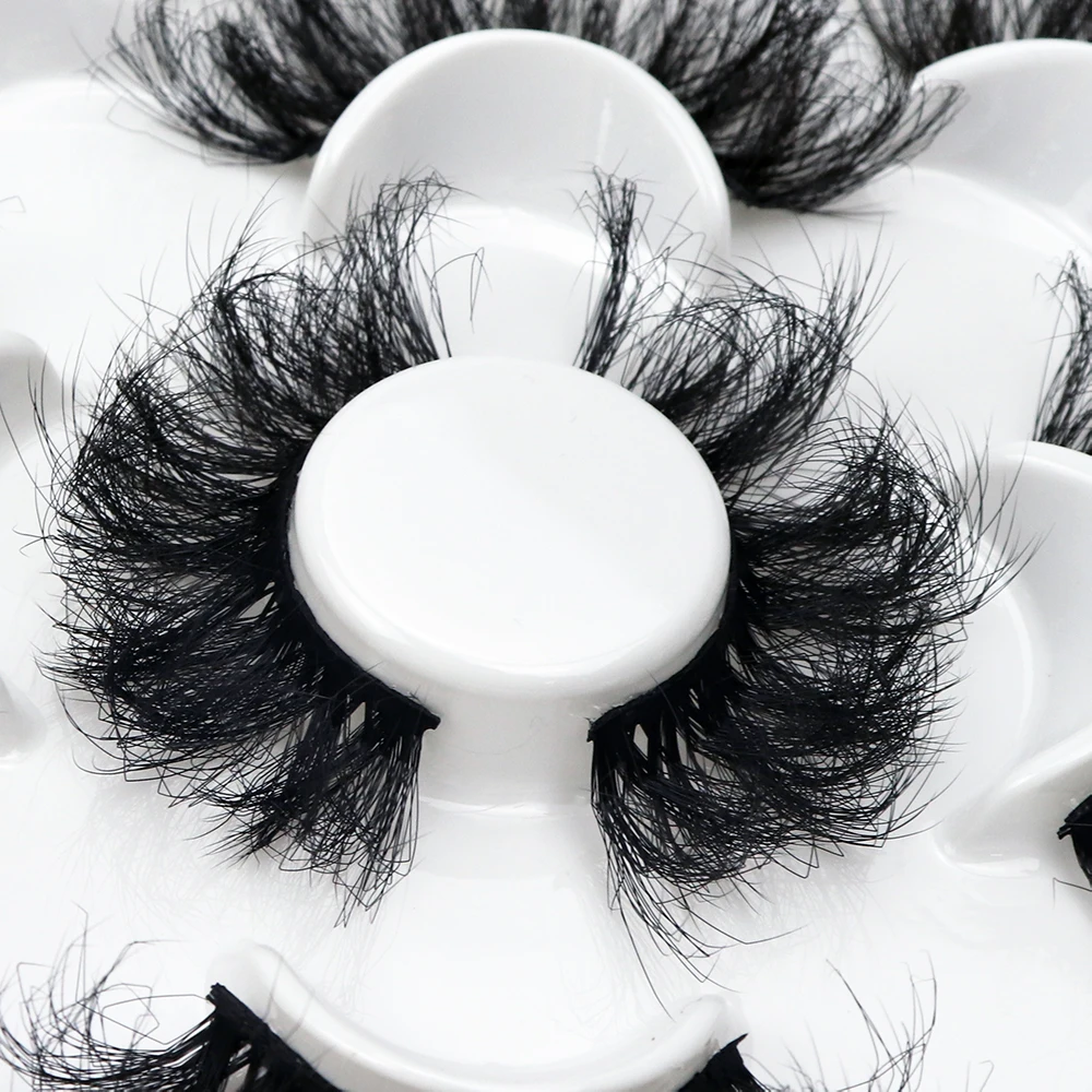 Korea 5 Paare 25mm Nerz Wimpern einzelne natürliche flauschige falsche Wimpern dichte Verlängerung Nerz Wimpern Großhandel Make-up Toole – Detail 7