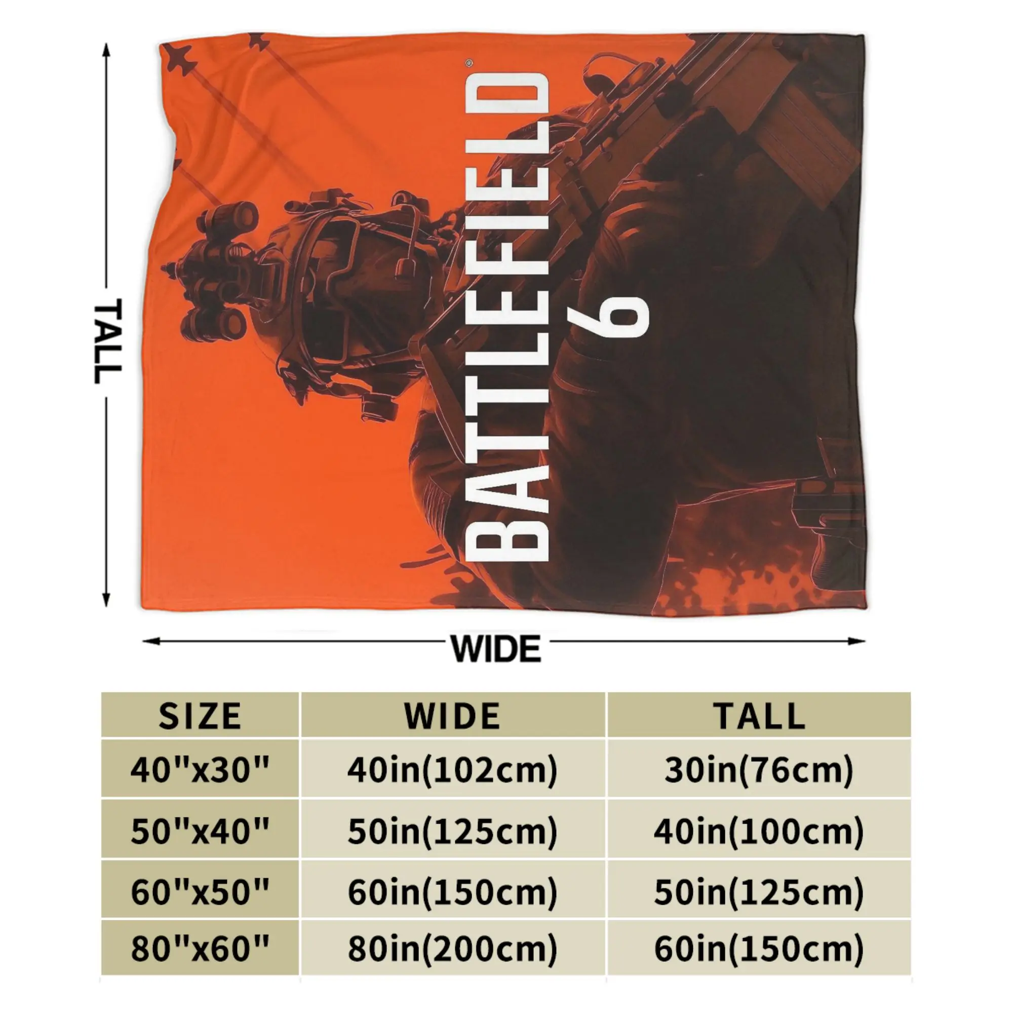 بطانية Battlefield 6 المضحكة للألعاب بمقاسات متعددة، بطانيات ناعمة وخفيفة الوزن لأريكة الأريكة والسرير