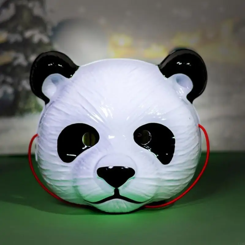 Y3ne Practical PVC Plastic Full Face Panda Mask Safe Comfortabele comfortabel voor kinderen volwassenen kostuum evenement thema