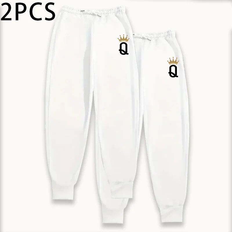 Women's Sweatpants 2 Piece Set Pure Color Joggers Fall Winter Lounge Pants Comfort Fit Athletic Casual Trousers 2packs