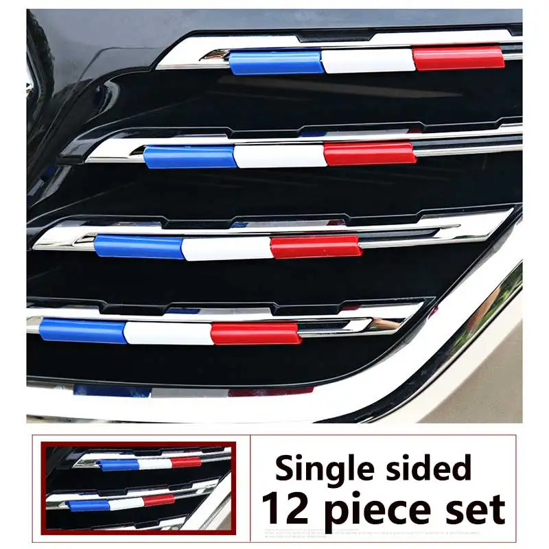 12pcs Car Three Color Grille Sequin Front Grille Decorative Strip Exterior Modification Suitable for Renault Koleos 17-19 Models