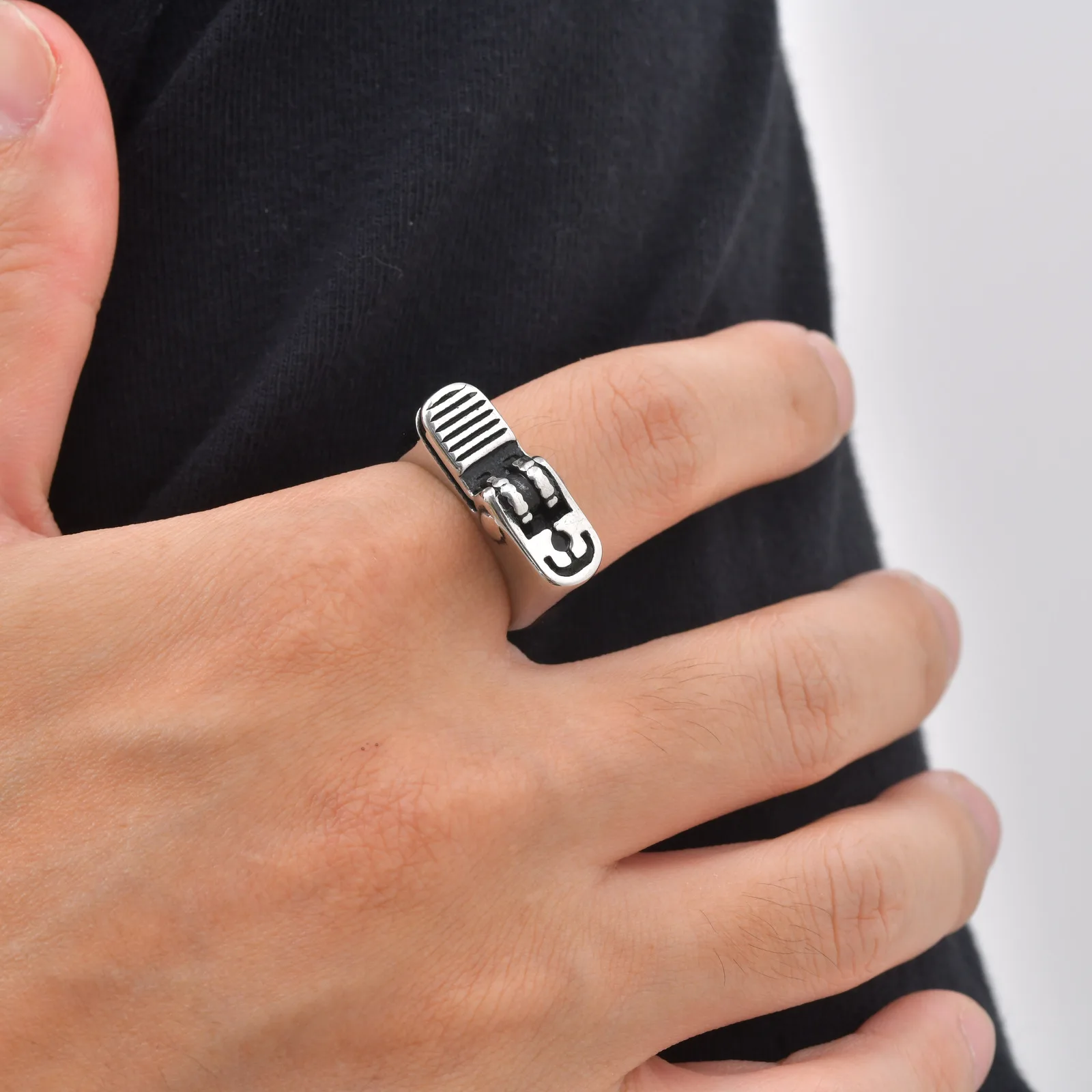 Punk-Feuerzeug-Ring für Männer und Jungen, Wasserdichter Edelstahl-Gussring, Neuer Kreativer Einzigartiger Schmuck-Geschenk – Detail 3