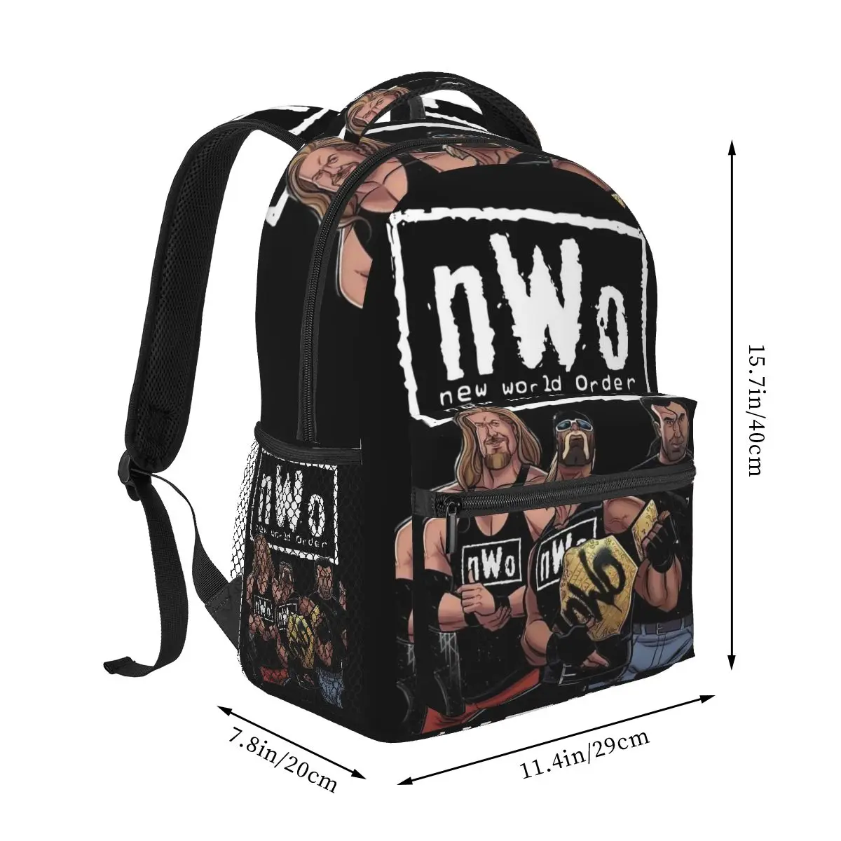 Wrestler NWo New World Order The Third Man Student Backpack School Bag Hiking Travel Daypack for Men Women Bookbag Shoulder Bags