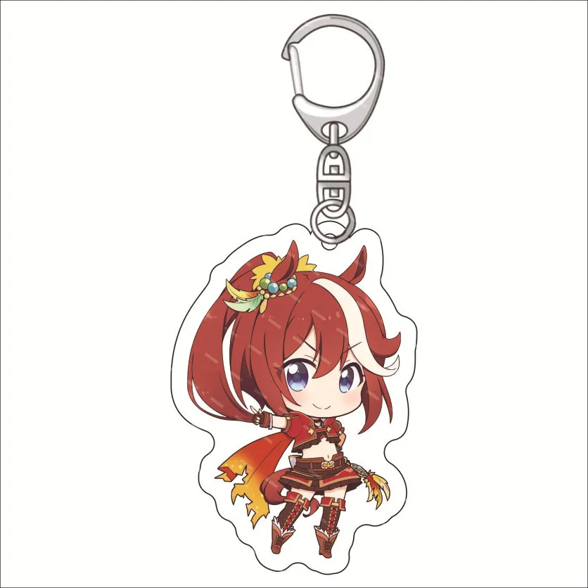 Anime Pretty Derby Shuttle Mejiro Mcqueen 6cm Acrylic Keychain Symboli Rudolf Kawaii Game Cute Jewelry Cosplay Costumes Props