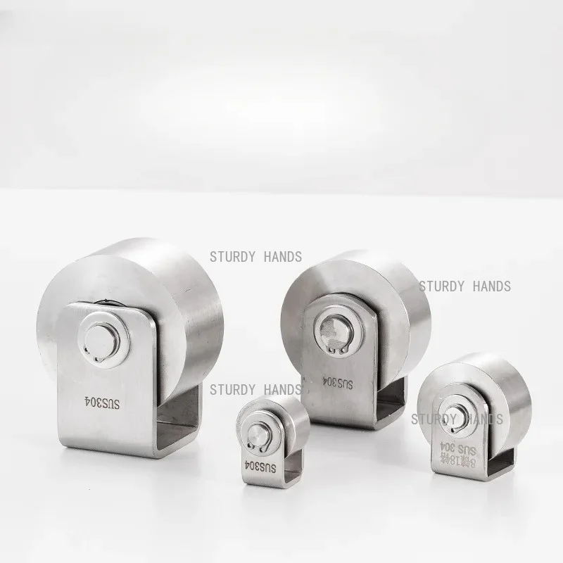 

1PC 304 stainless steel bearing small flat wheel load-bearing push-pull car mechanical moving door pulley hardware accessories