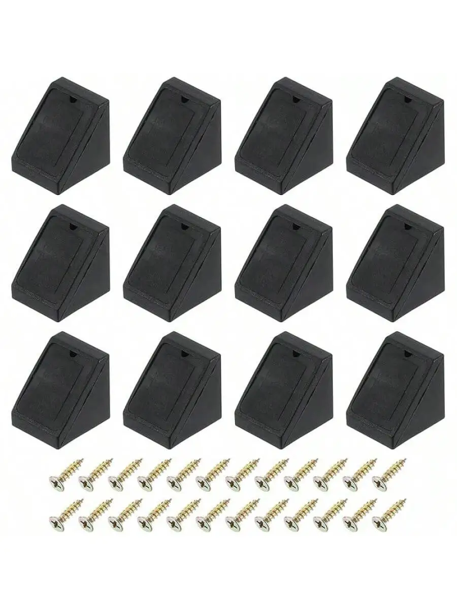 40 pièces de renfort d'angle en plastique à 90 degrés, support d'angle droit d'étagère 20x18x20mm avec vis adapté à l'armoire