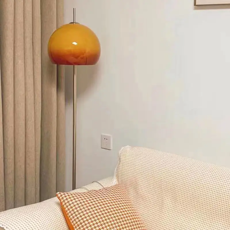 

Bedroom Living Room Mushroom Floor Lamp Wabi-Sabi Red Desk Lamp AC Power Creative Bedside Table Light Bulb