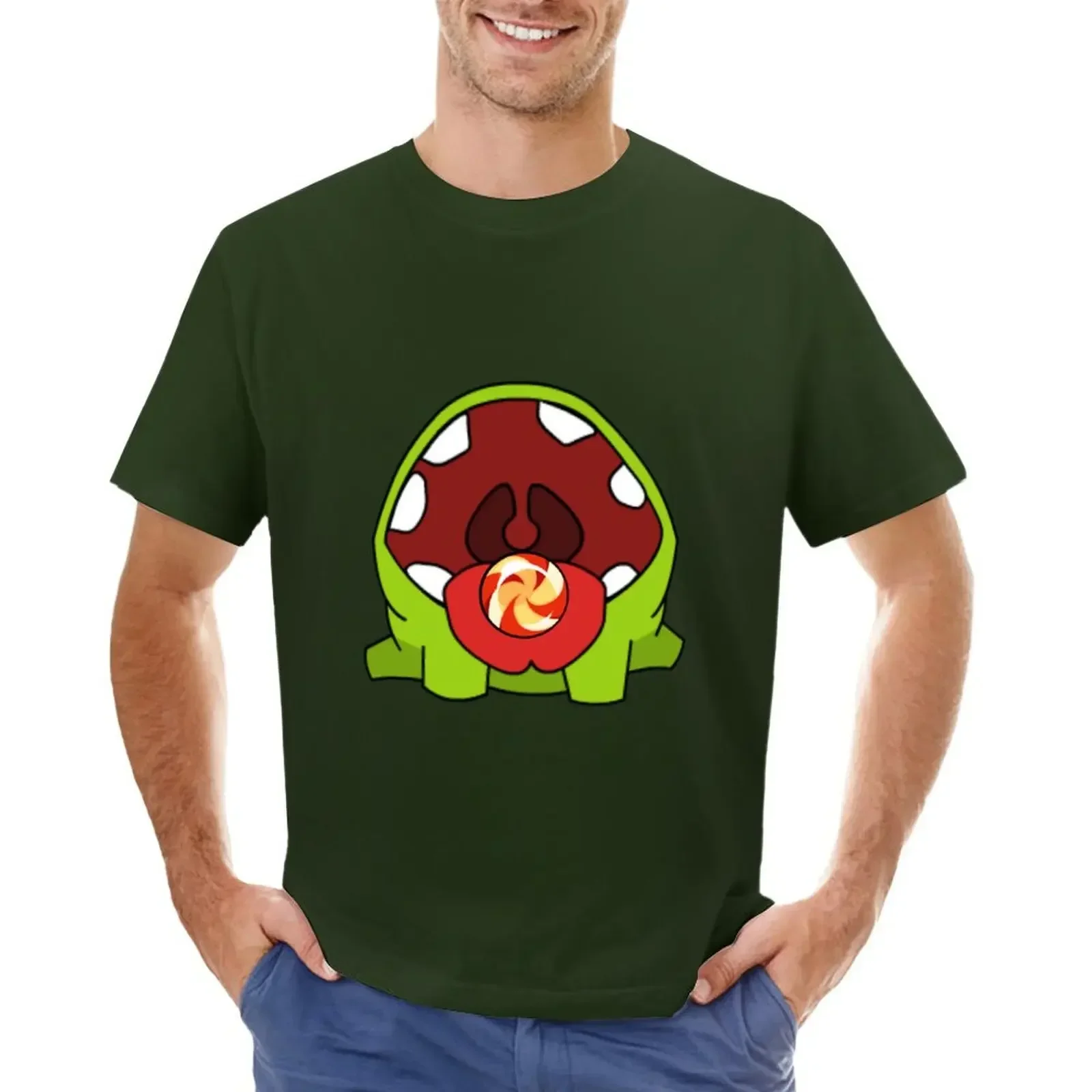 

cute frog love candy - cut the rope T-Shirt blacks plain heavyweight t shirts for men