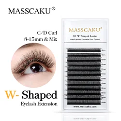 MASSCAKU sell 8-15mm & mix length W lashes 0.05 thickness mink russian super natural 3D premade fans false W eyelash extensions