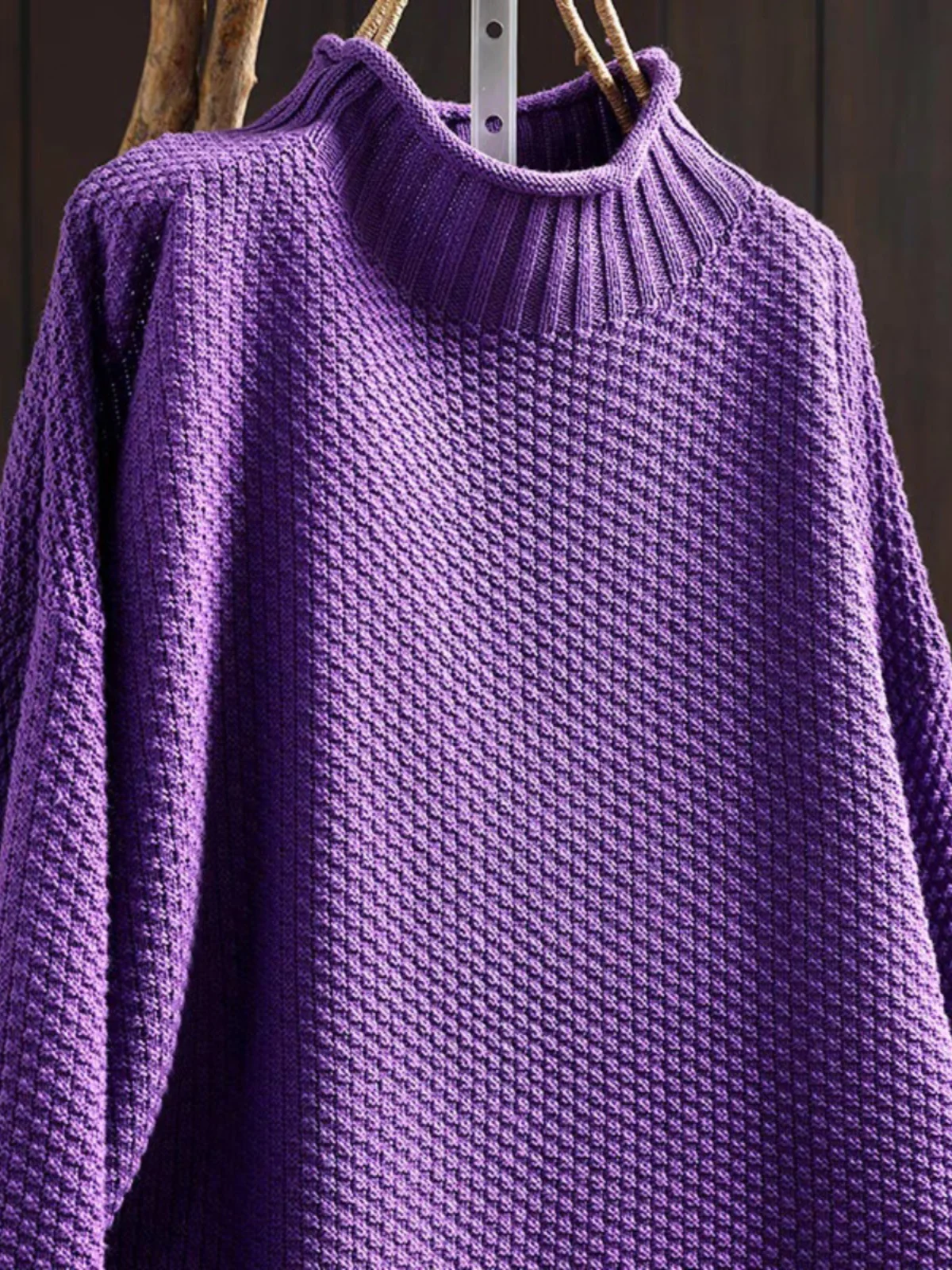 Prendas de punto informales de algodón para mujer, suéter largo de ocio de otoño con cuello alto, talla grande, MM, Boting irt