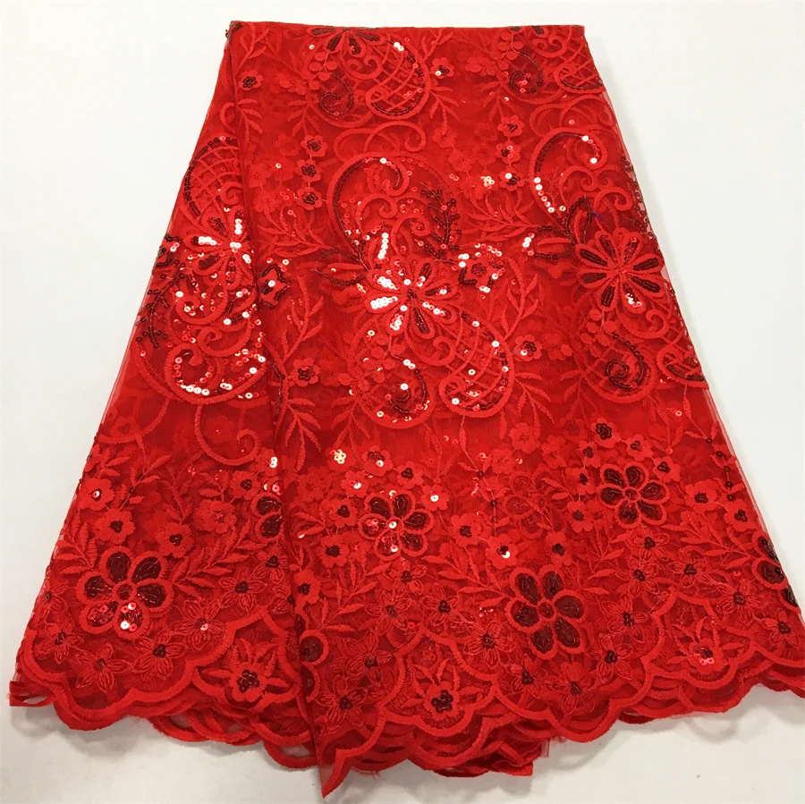 Tela de encaje de tul de malla azul con lentejuelas para vestido de novia francés, tela de encaje Africana bordada, Material de red de alta calidad, A3812, 2024