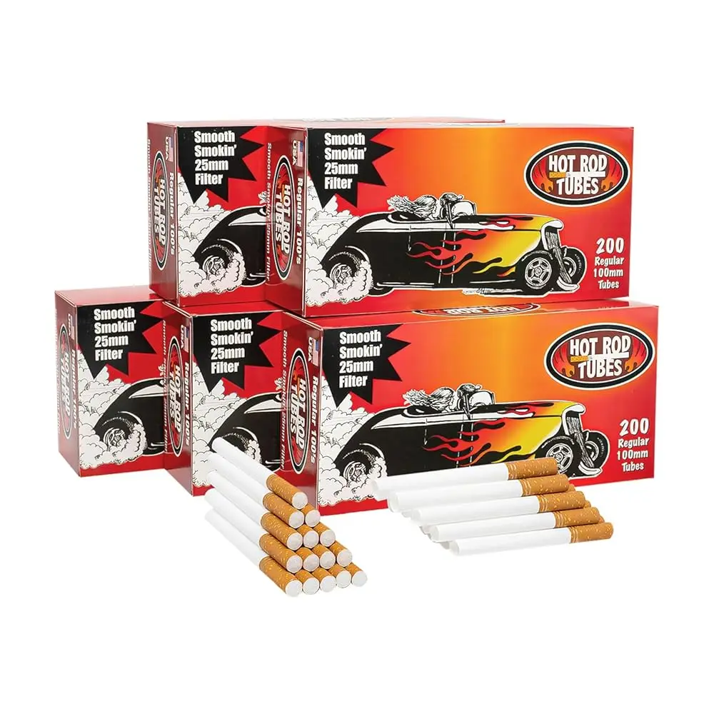 

Free ShippingHotRod Cigarette Tubes Regular 100mm – 1000 Count 200 Tubes x 5 Boxes – Tubes with 25mm Double Filter – Smooth Draw