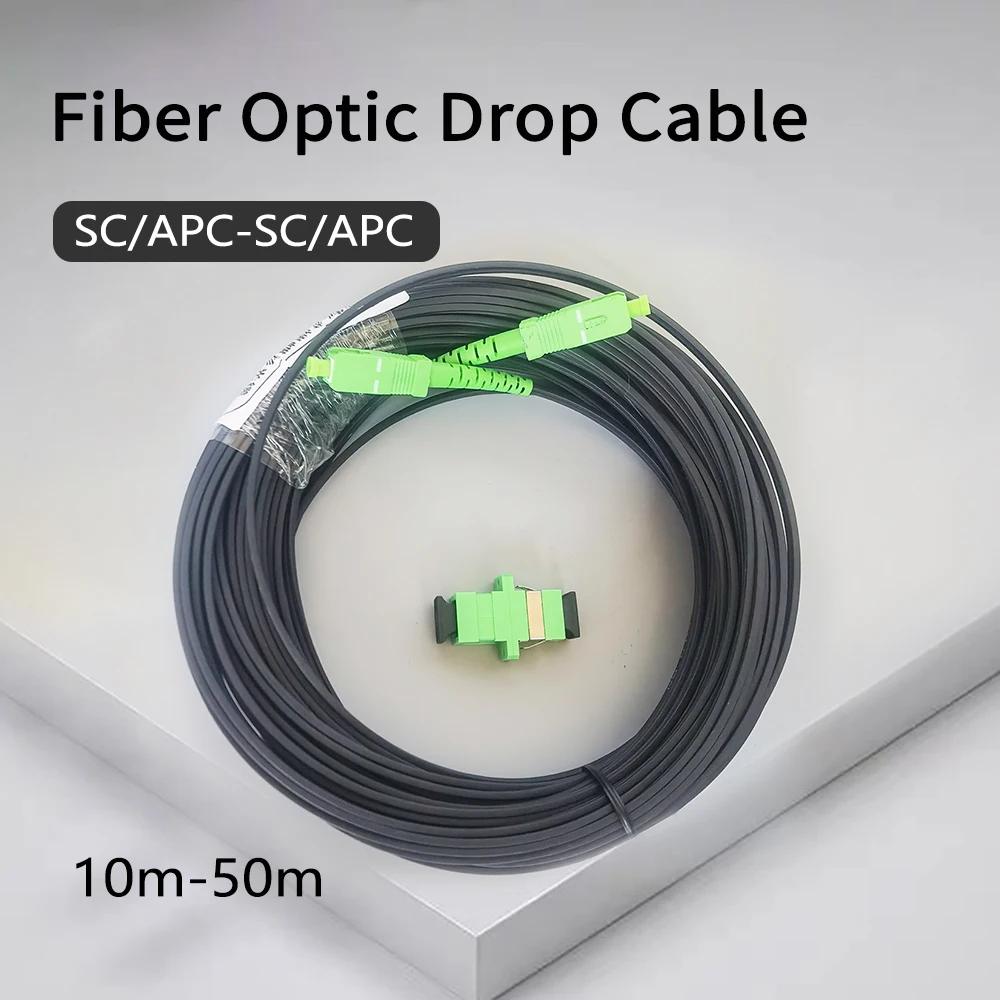 

Optical Fiber Drop Cable Indoor FTTH SM Simplex Optic Cable Patch Cord with SC Connector 10-50 Meters Optical Fiber Connectors