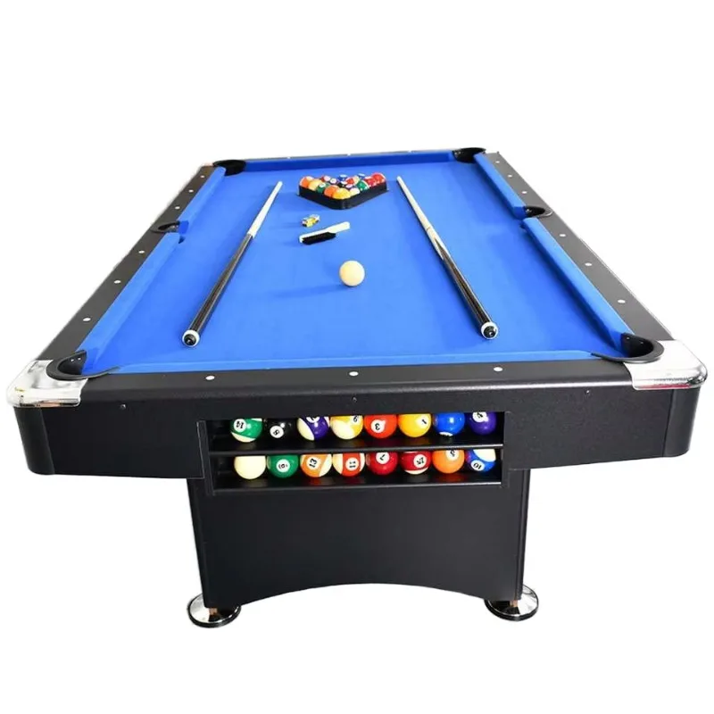 Venta de fábrica, mini mesa de billar para deportes de interior de 7 pies y 8 pies, mesa de billar de MDF plegable negra con 8 accesorios completos listos para enviar