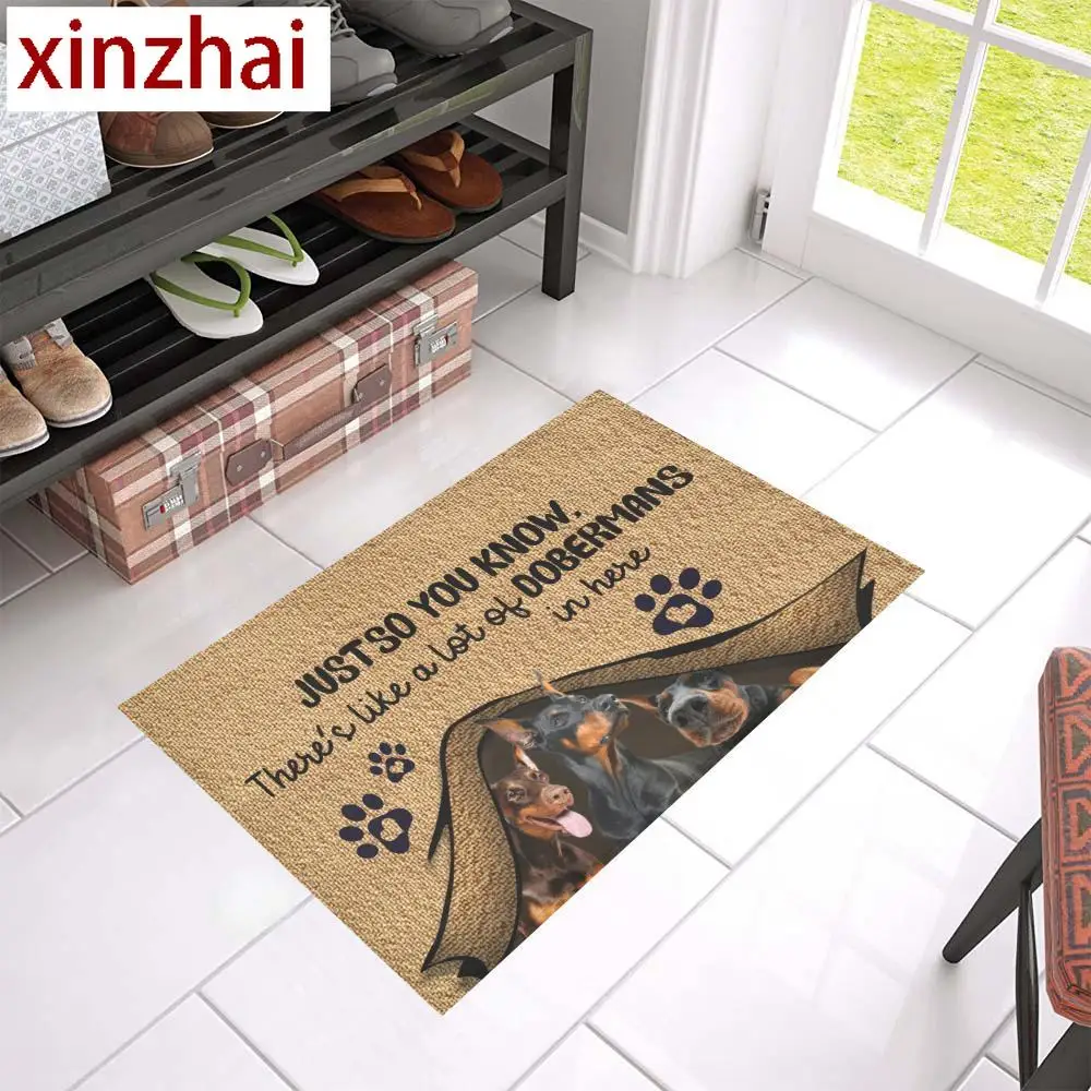 CLOOCL Just So You Know Doberman Pinscher Doormat Non-slip Absorbent Carpet for Bathroom Rugs and Carpets for Home Living Room