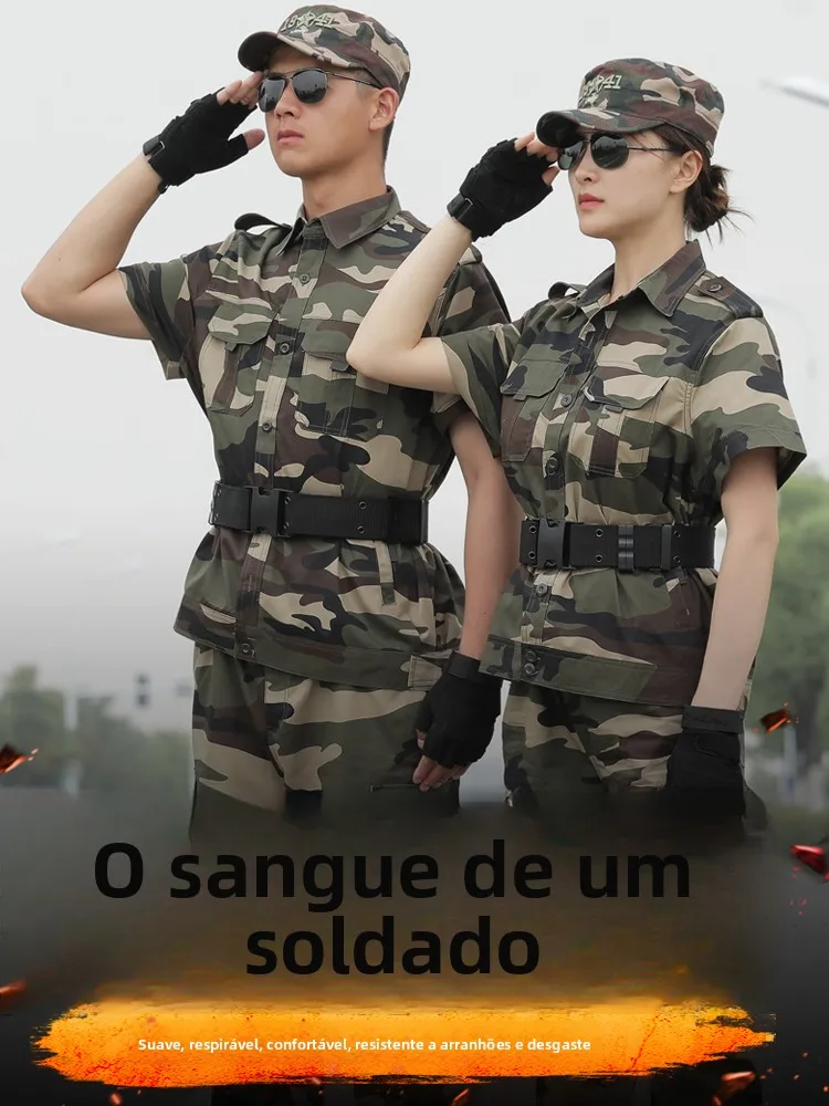 camouflage-uniform-set-short-sleeve-summer-military-training-workwear-green-color-unisex-outdoor-camping-travel-gear