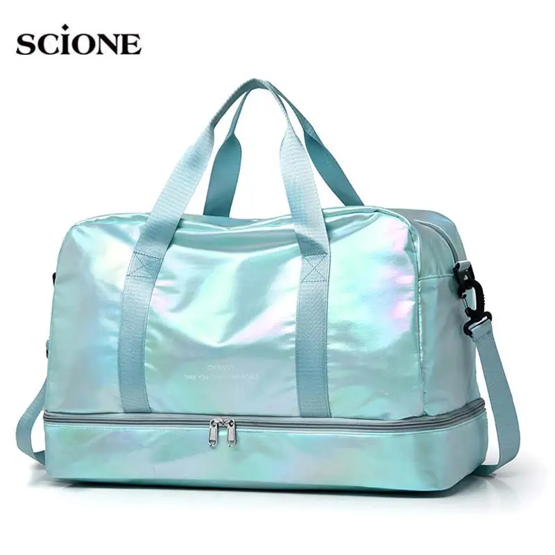 Trocken Nass Sporttasche Fitness Reise Für Frauen Männer Trainings Sport Tas Gymtas Outdoor Glitter Schwimmen Tasche Schulter Wochenende Taschen XA263A