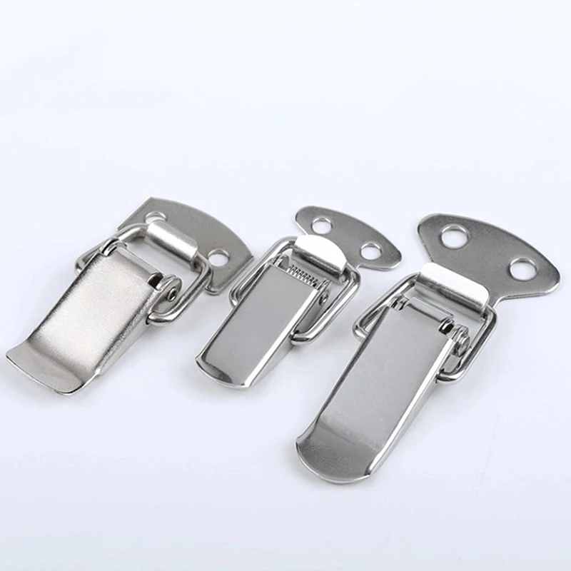 2pcs Stainless Steel Locking Buckle Duckbill Buckle Retro Mini Locking Box Case Suitcase Case Buckle Toggle Hitch Locking Clip