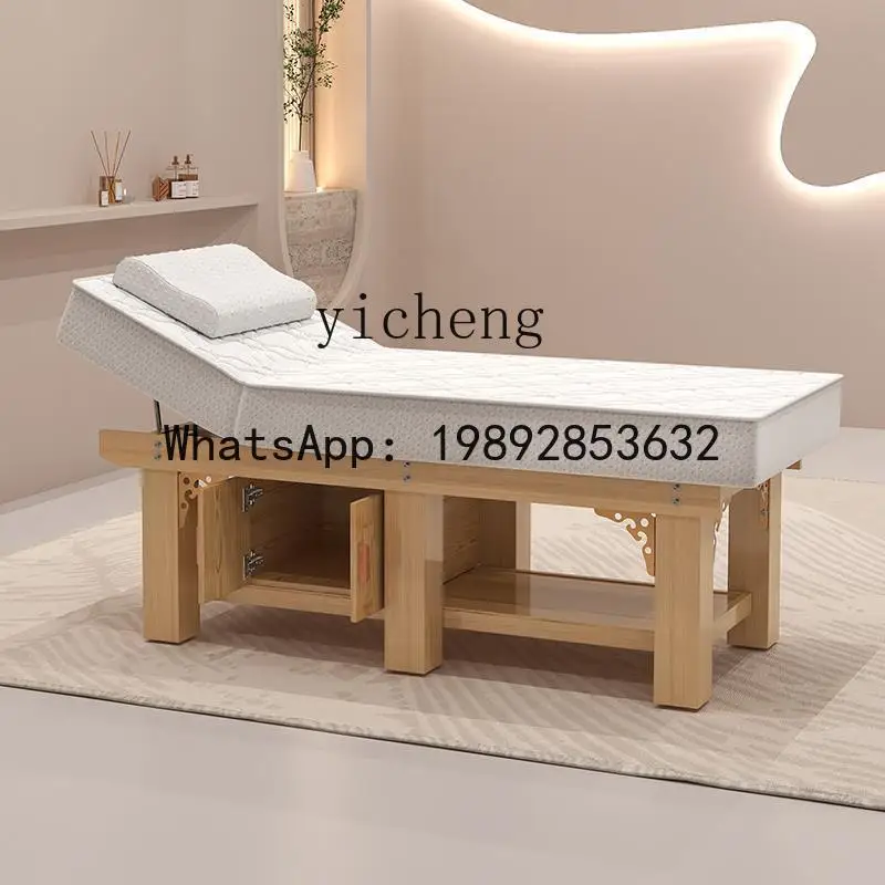 H2  latex beauty bed solid wood multi-functional massage treatment bed folding massage bed