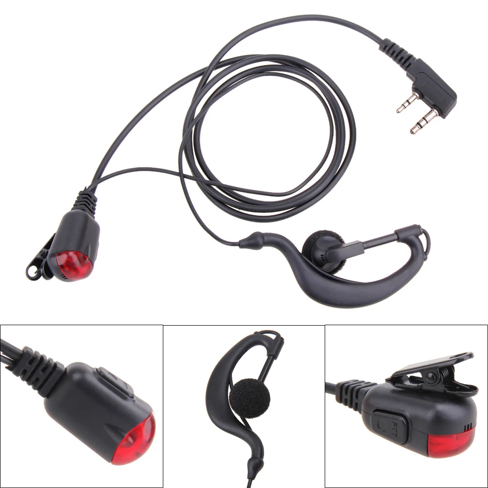2Pin Walkie Talkie Earpiece Headset Multifunctional Earphone Earpiece Headphone Privacy Accessories for Two Way Radio