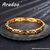 ARADOO Titanium Steel Bracelet with Pyramid Design Energy-Balancing Necklace Stainless Steel Wristband Jewelry Gifts