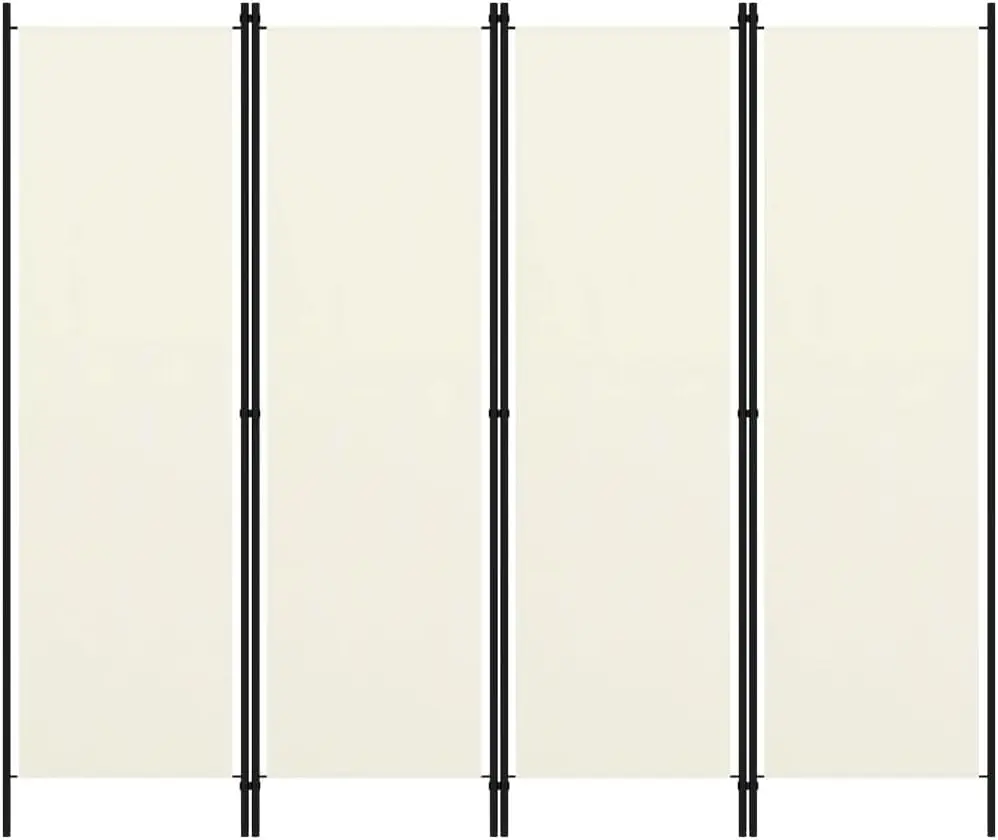 

4-Panel Room Divider, Cream White Folding Privacy Screen, Partition Room Divider Portable Office Walls Dividers Room Sep