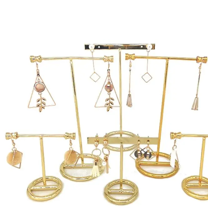 2026 Earrings Display Stand Gold Earrings Display Rack T-Shape Earrings Showcase