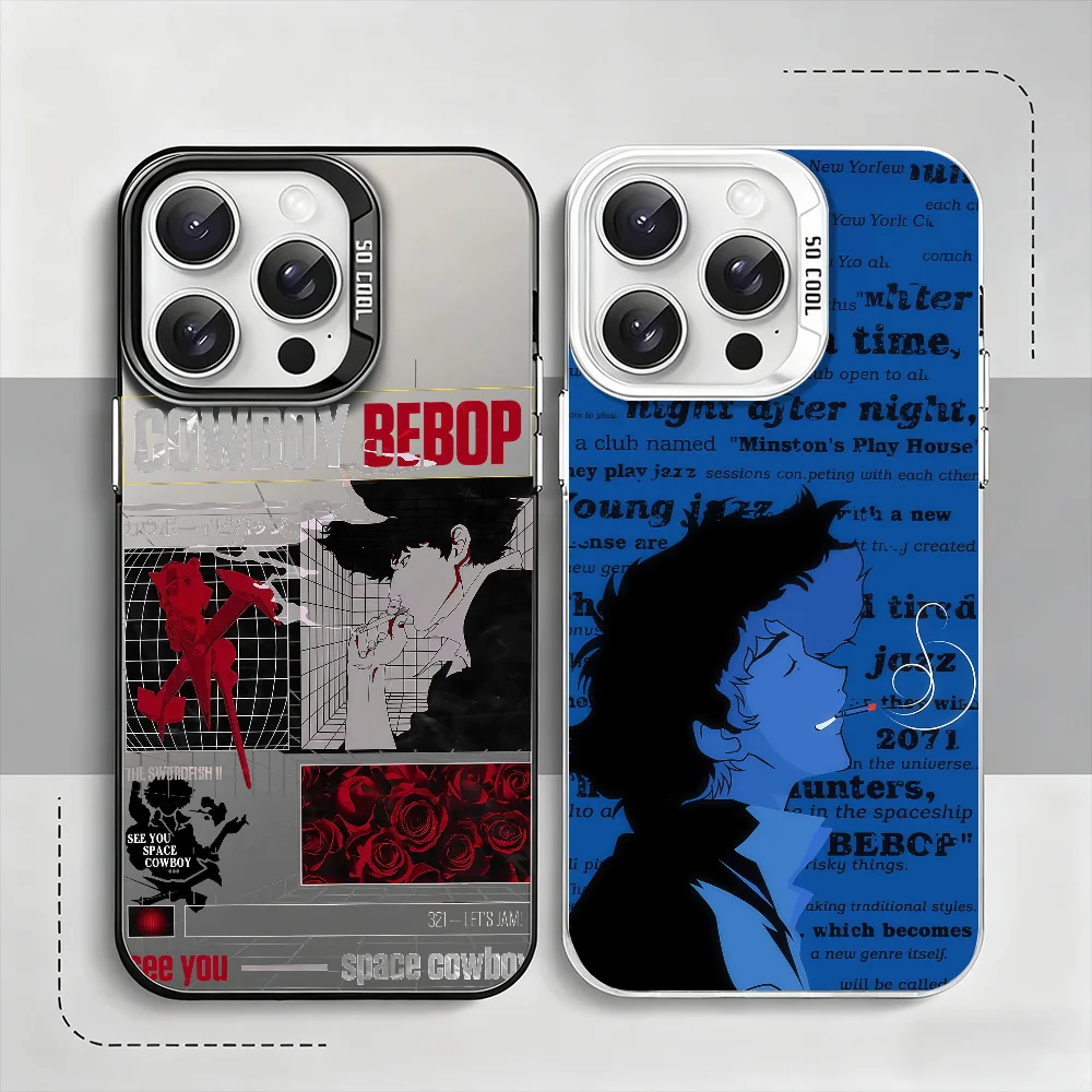 

C-Cowboy Anime Bebop phone case For iPhone 12 11 13 14 15 16 17 Max Pro Plus Mini Protective IMD Color Cover