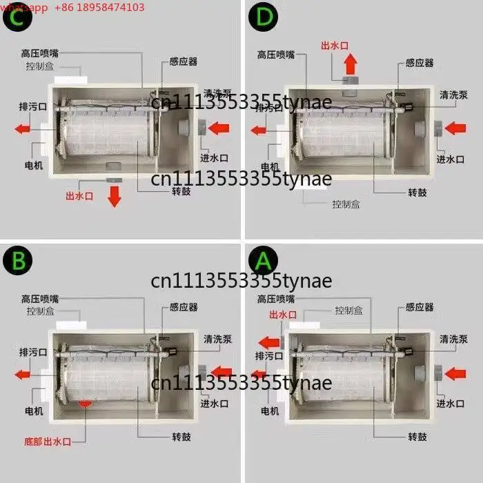 Drum Micro Filter Fish Pond Filter Aquaculture Automatic Backwashing Koi Pool Water Circulation System Drum Machine