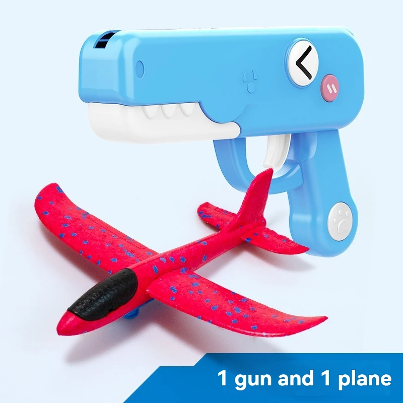 Outdoor Parent-child Interaction Toy, Summer Games Kids Glider, Flight Throw Foam Plane Kite Shooting Gun, Plane Launcher Toy - view 5