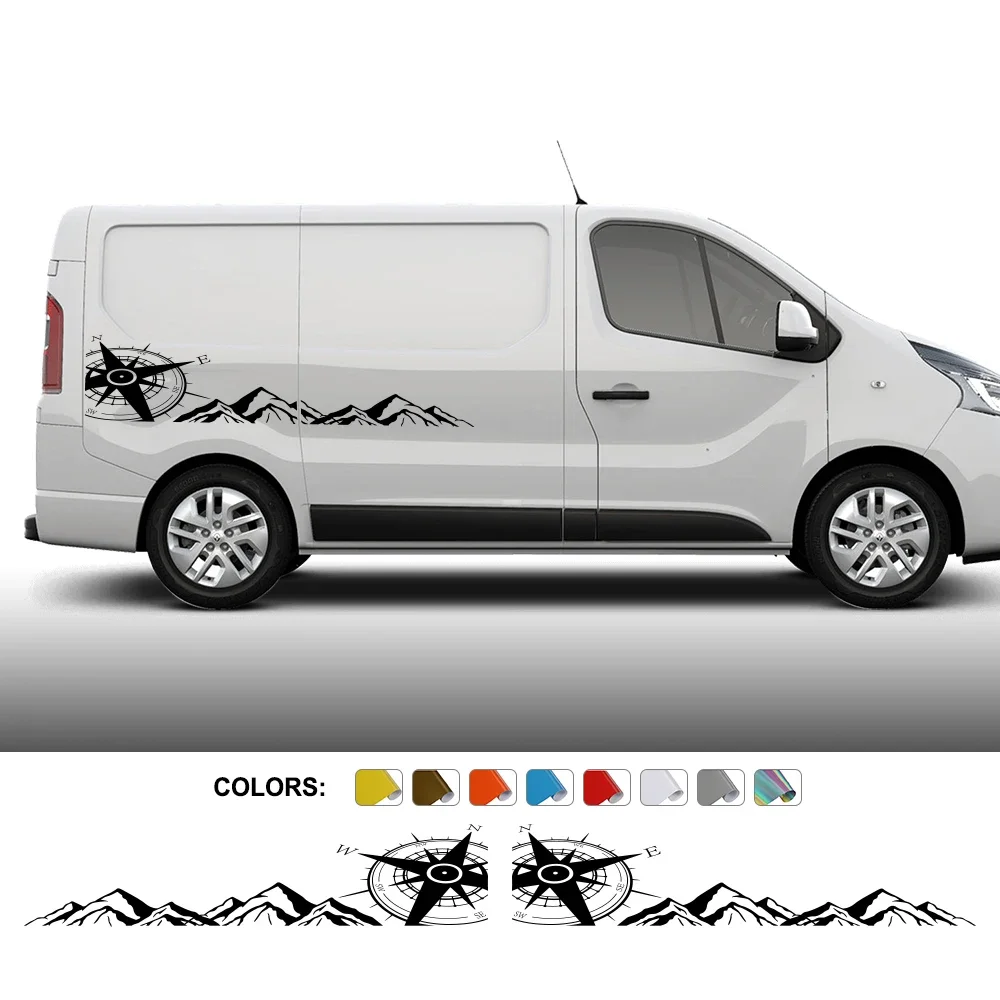 

Mountain Adventure Car Stickers for SUV Camper RV Van Motorhome Caravan Pickup Vinyl Decal Decoration Auto Tuning Accessories