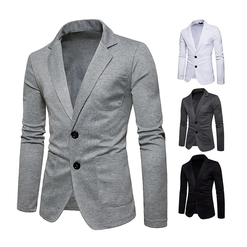 

Spring and Autumn New Fashion Men's Suit Two Button Casual Solid Color Small Suit Coat Jacket Trendy Men