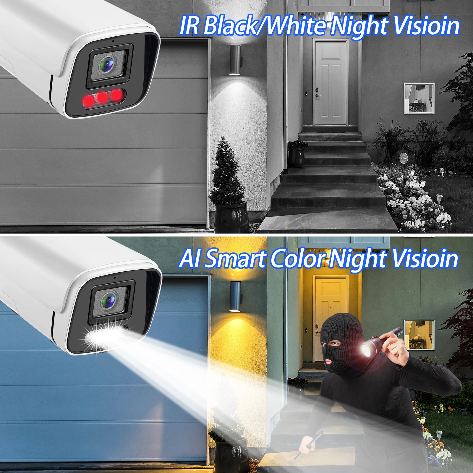 Gadinan Outdoor Audio Color Night Vision 4K 8MP IP Camera Metal POE CCTV Home Security Protection Video Monitoring Linklemo