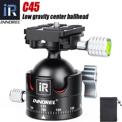 INNOREL C45 Low Profile Tripod Ball Head Universal 360 Panoramic Metal BallHead for DSLR Camera Tripod Monopod Camcorder Slider