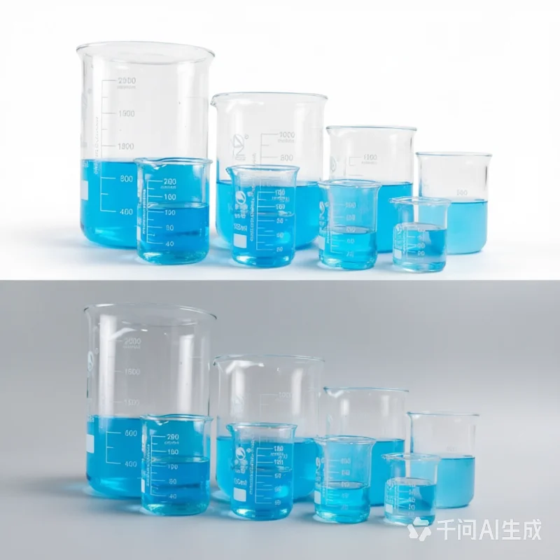 50ml 100ml 250ml 500ml 1000ml 2000ml 3000ml Borosilicate Beaker, Tall Form Graduated Glass Cup for Lab Use