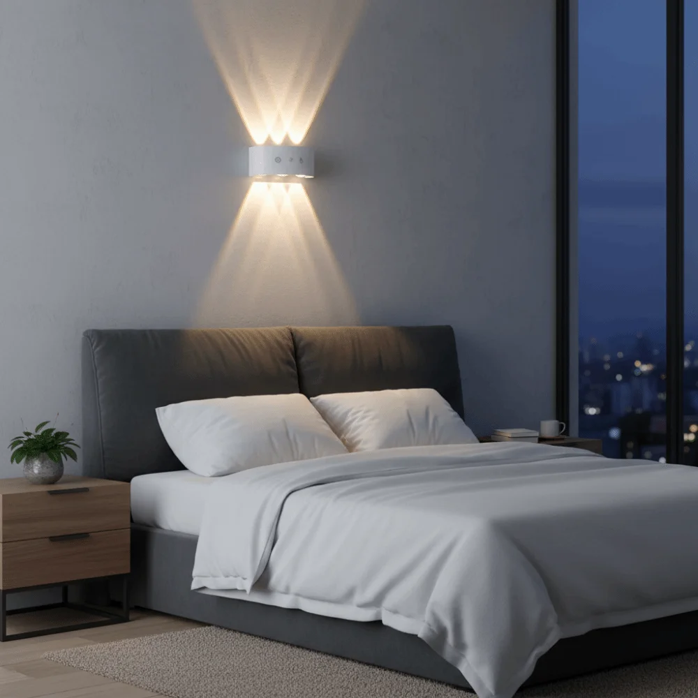 Dual Up Down Lighting PIR Motion Sensor Wall Lamp 3 Color Light Waterproof LED Wall Light 4/6/8W Modern Design Sconce Light