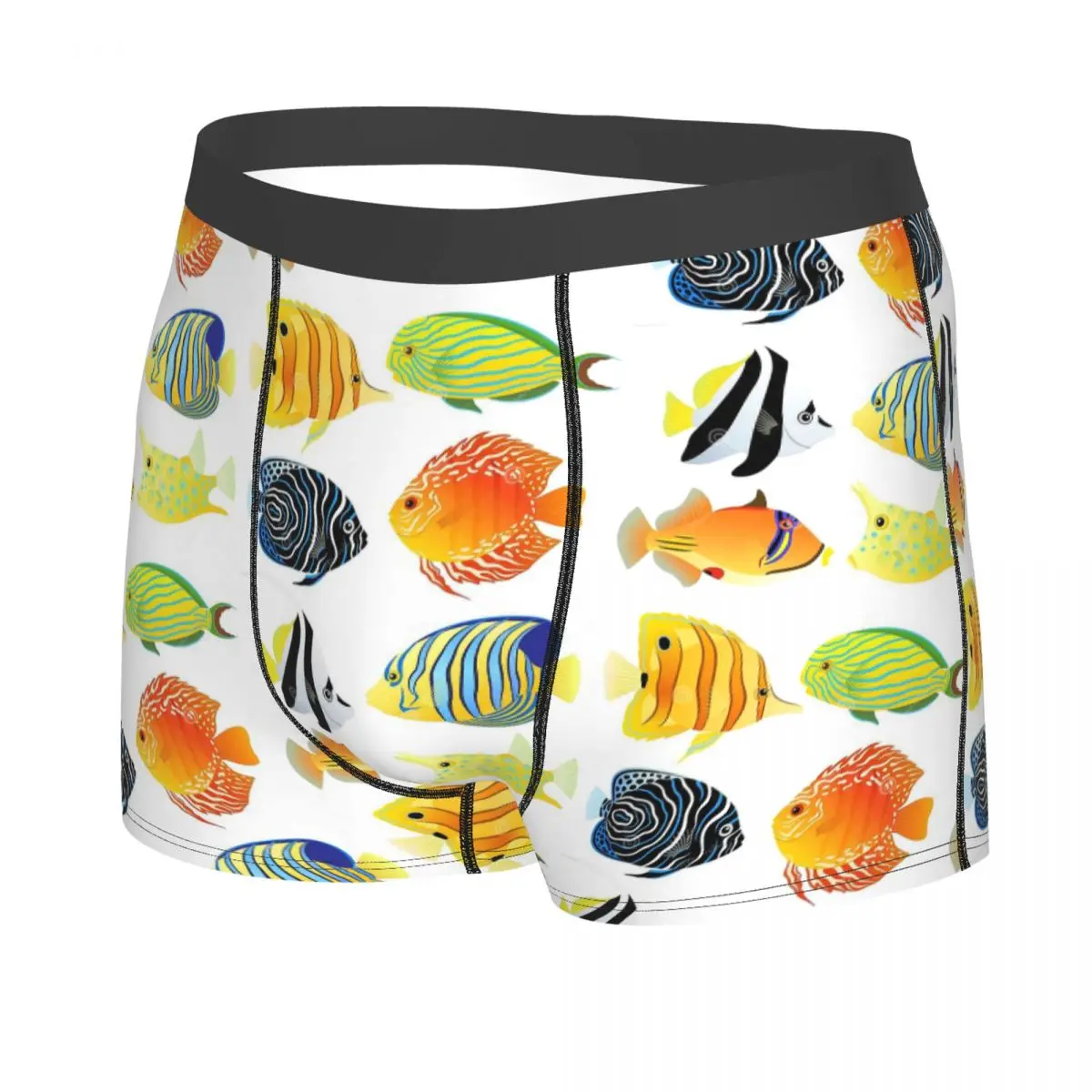 Various Colorful Tropical Fish Men's Boxer Briefs, Highly Breathable Underpants,Top Quality 3D Print Shorts Gift Idea