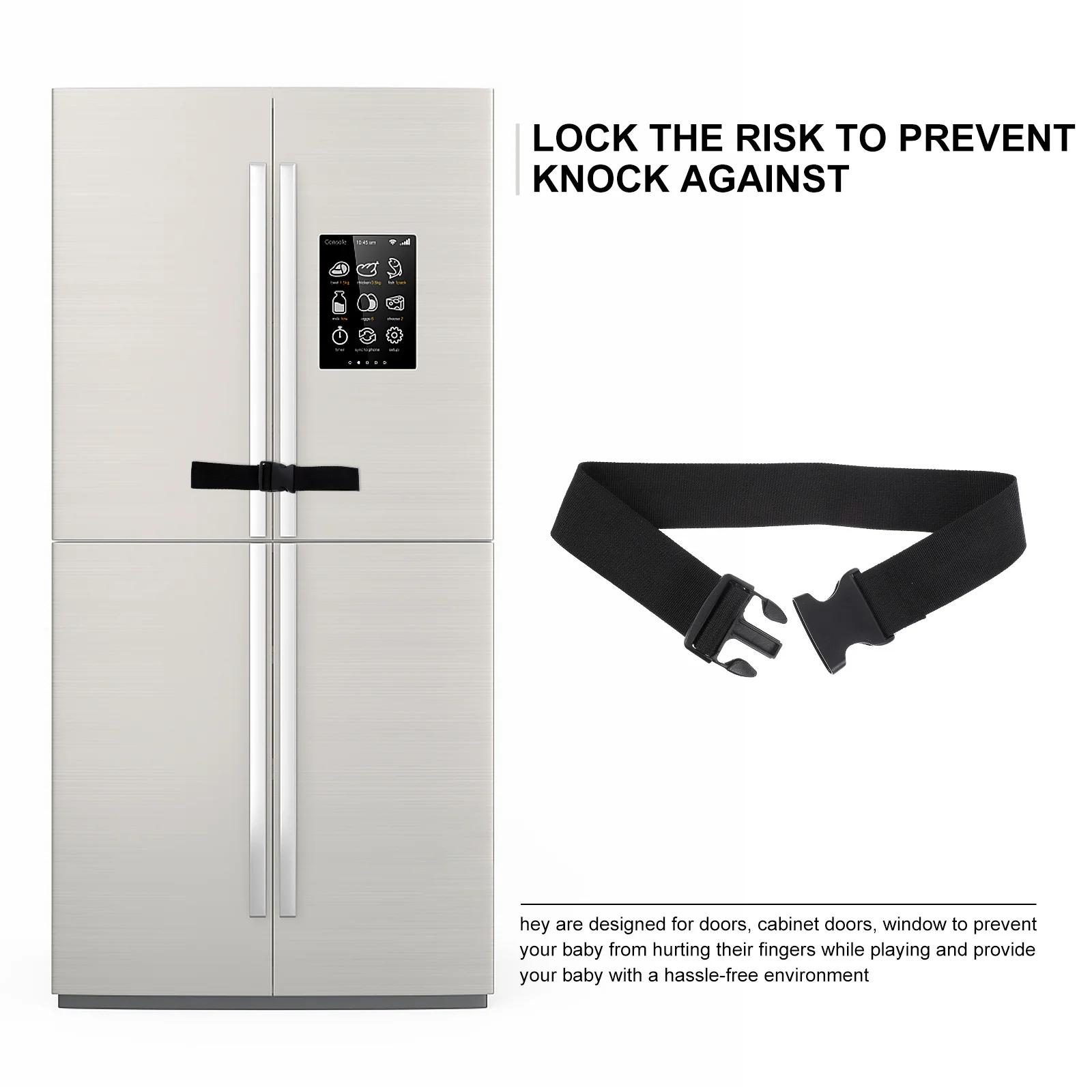 

3Pcs Baby Cabinet Safety Locks Childproof Strap Locks for Doors Drawers Refrigerator Security Protection Drawer Lock