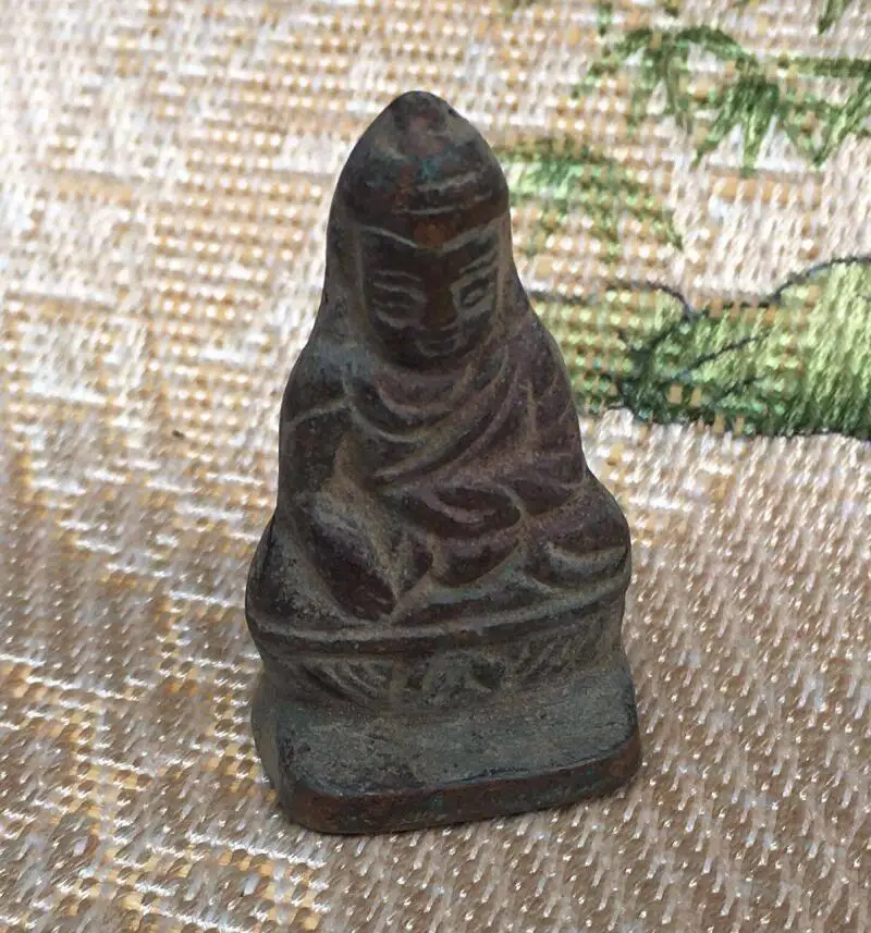 

Antique Copper Mini Zen Buddha statue ornament Feng Shui Auspicious Decorations Creative handicraft