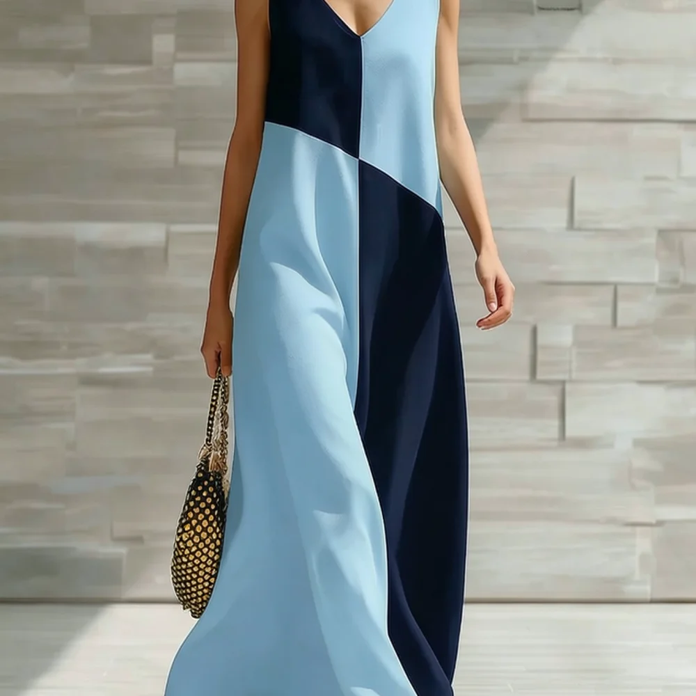 Gaun Maxi Wanita Model V-Neck - Boho Summer Beach Maxi Dress ulasan dan harga
