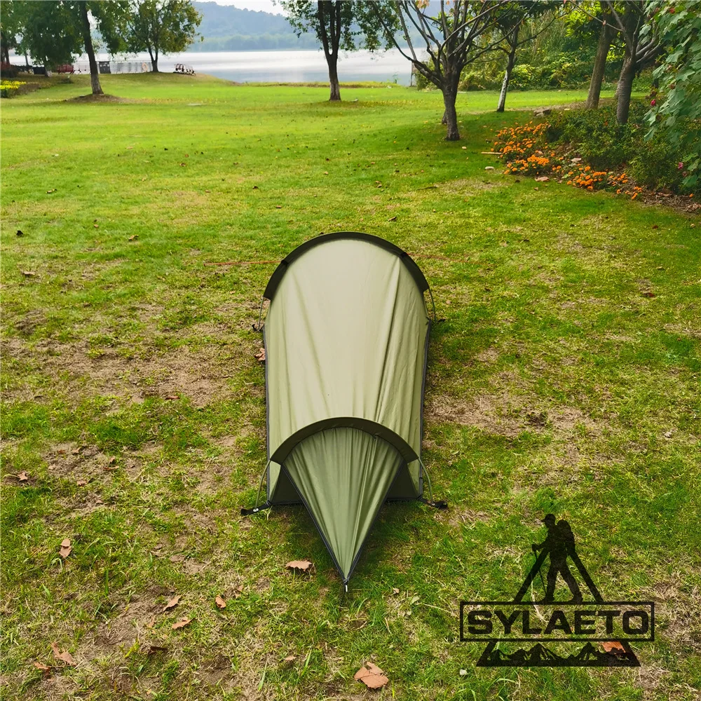 Tenda ultraleggera per 1 persona da 850 g per escursionismo, pesca, ciclismo, tenda da campeggio, zaino in spalla, sacco a pelo impermeabile, attrezzatura da viaggio per auto